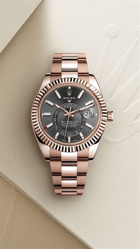 rolex sky dweller steel and white gold|rolex sky dweller everose gold.